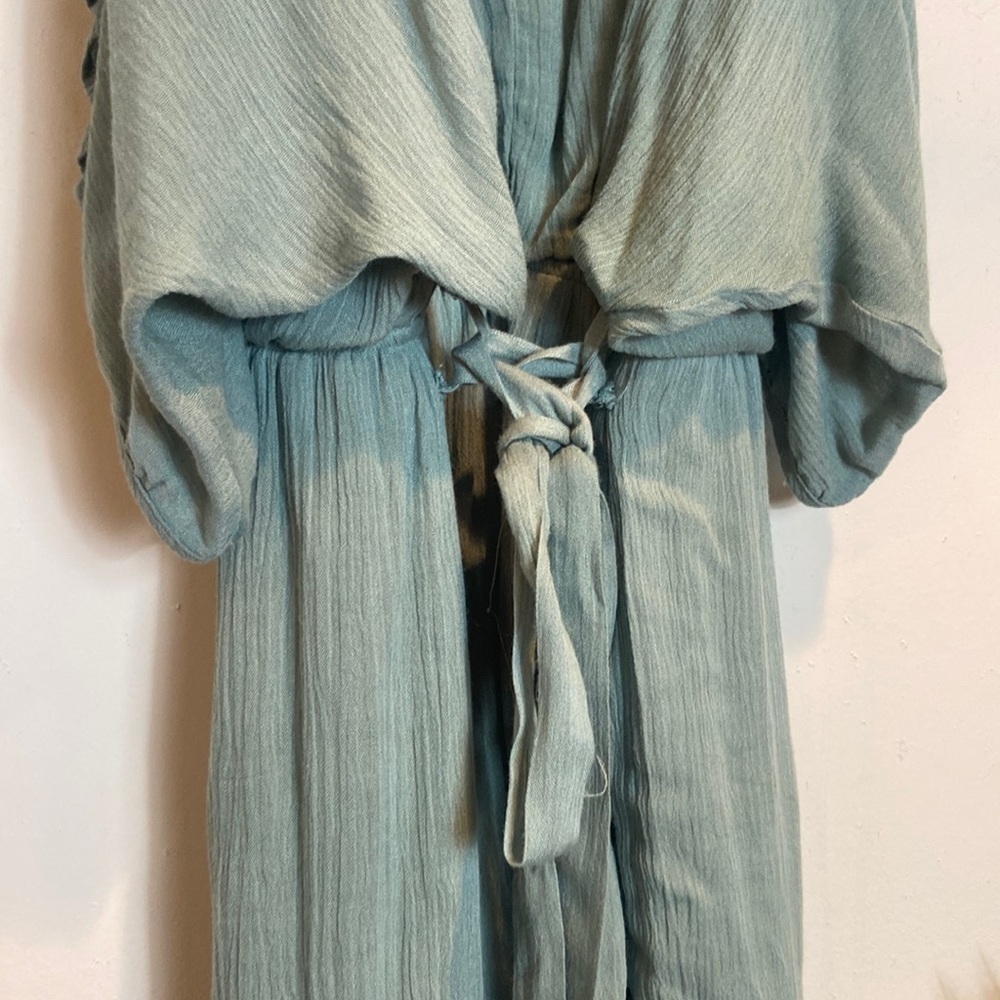- She + Sky Soft Green Gauze Cold shoulder Romper - Picture 10 of 10